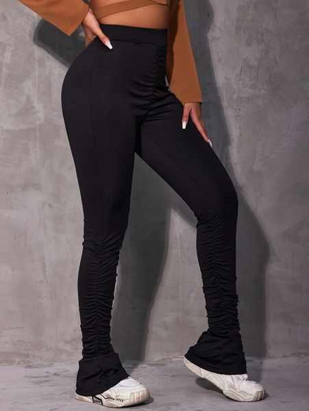 sxy high waist stacked leggings j8rj#, Black