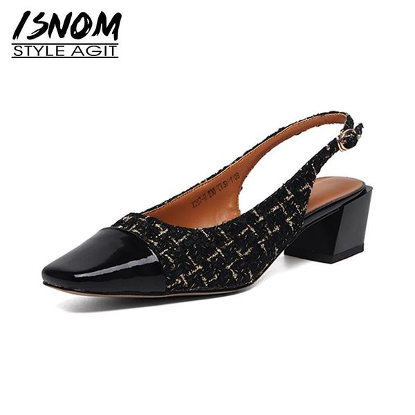 dress shoes isnom slingback sandals women chunky heels woman square toe patent leather summer med lady, Black
dress shoes isnom slingback sandals women chunky heels woman square toe patent leather summer med lady, Black