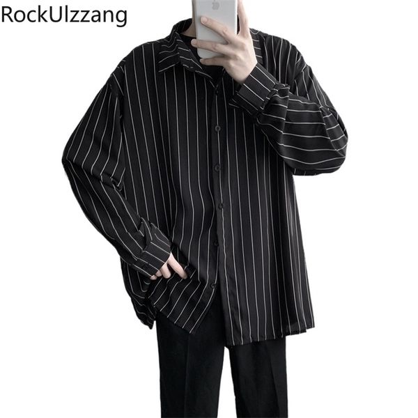 streetwear plus size oversized hip hop casual japanese striped long sleeve shirt blouse men button fashion loose korean tee 210721, White;black
streetwear plus size oversized hip hop casual japanese striped long sleeve shirt blouse men button fashion loose korean tee 210721, White;black