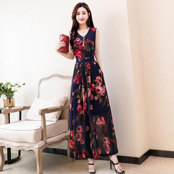 women's jumpsuits & rompers summer chiffon jumpsuit women floral print v neck elegant lady sleeveless wide leg pants playsuits overalls, Black;white
women's jumpsuits & rompers summer chiffon jumpsuit women floral print v neck elegant lady sleeveless wide leg pants playsuits overalls, Black;white