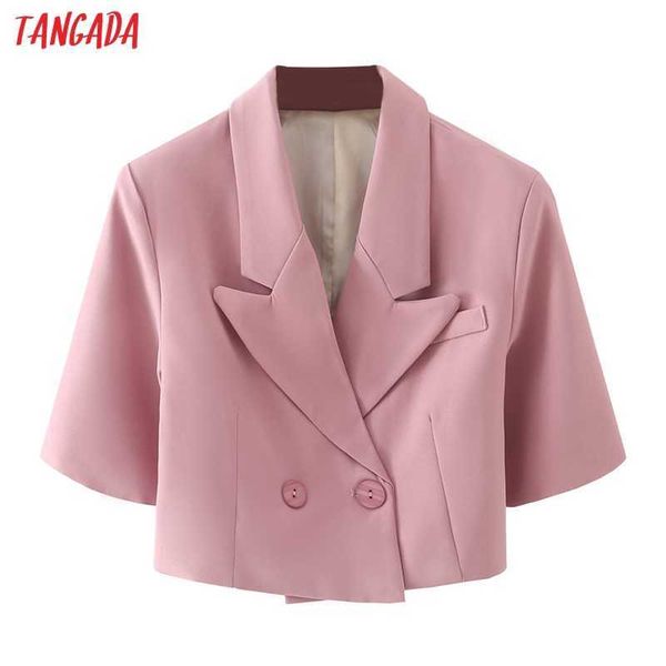tangada women solid pink crop blazer coat vintage notched collar pocket fashion female casual chic da49 210609, White;black
tangada women solid pink crop blazer coat vintage notched collar pocket fashion female casual chic da49 210609, White;black