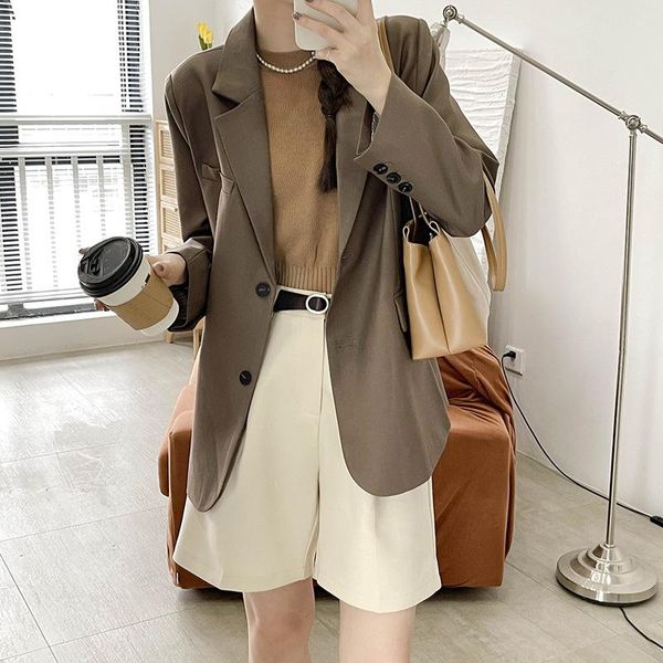 women's suits & blazers vintage blazer women casual elegant coat jacket female outwear korean office lady femme mujer 2021 autumn chic, White;black
women's suits & blazers vintage blazer women casual elegant coat jacket female outwear korean office lady femme mujer 2021 autumn chic, White;black