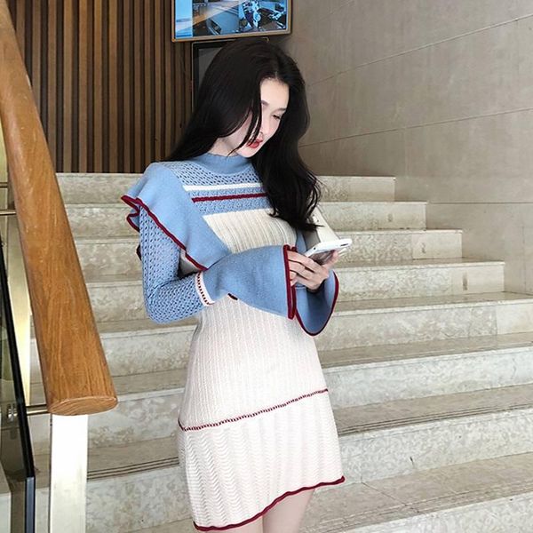 casual dresses one-piece sweater knit dress 2021 autumn korean office women slim high waist bodycon robe femme striped club vestidos, Black;gray
casual dresses one-piece sweater knit dress 2021 autumn korean office women slim high waist bodycon robe femme striped club vestidos, Black;gray