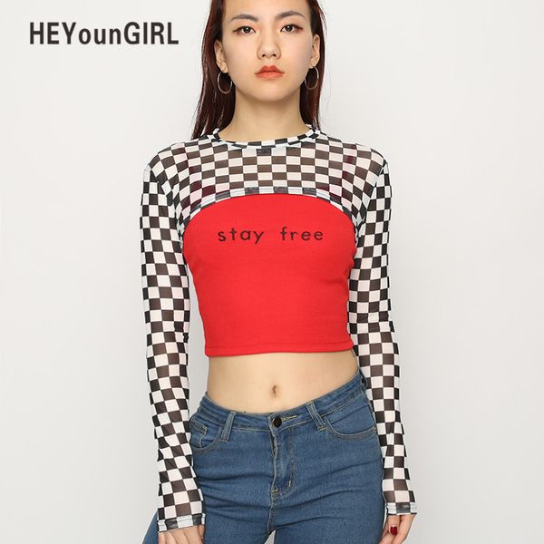 transparent checkerboard women cropped smock checkered t shirt streetwear long sleeve summer tees, White
transparent checkerboard women cropped smock checkered t shirt streetwear long sleeve summer tees, White