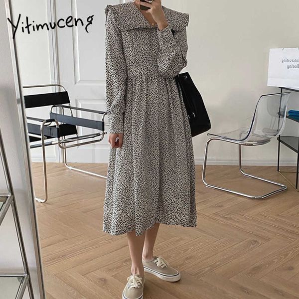 yitimuceng leopard floral print dresses for women korean fashion midi dress long sleeve white black sundress spring 210601, Black;gray
yitimuceng leopard floral print dresses for women korean fashion midi dress long sleeve white black sundress spring 210601, Black;gray