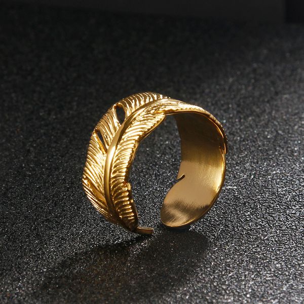 new fashion 316l stainless steel feather ring for women men gold silver color jewelry 2021 engagement gift
new fashion 316l stainless steel feather ring for women men gold silver color jewelry 2021 engagement gift