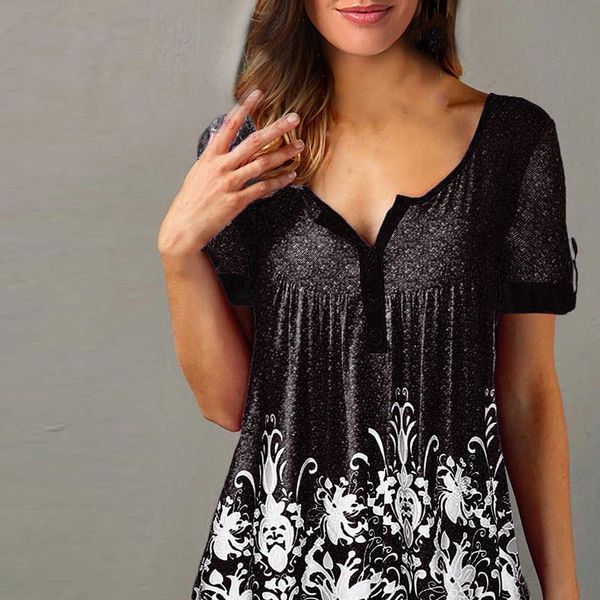 women blouse casual buttons short sleeve blouse printed floral blusas mujer de moda 2021 and blouses camisas, White
women blouse casual buttons short sleeve blouse printed floral blusas mujer de moda 2021 and blouses camisas, White