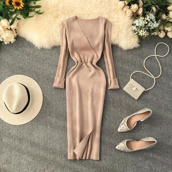 casual dresses knitting dress v neck slim long-sleeved bright women knitted lady autumn winter 0sk028, Black;gray
casual dresses knitting dress v neck slim long-sleeved bright women knitted lady autumn winter 0sk028, Black;gray