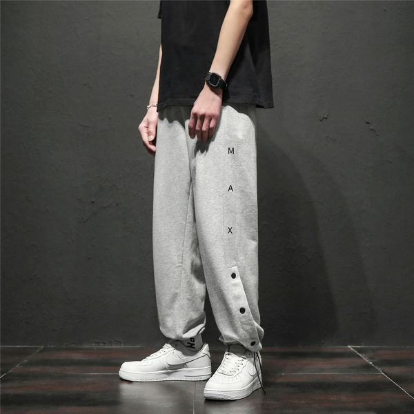 2021 streetwear solid oversize pants gray/black sports harajuku trousers for men jogging man tracksuits wide working elastic 6uv1