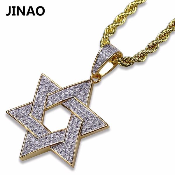 pendant necklaces jinao gold color plated iced out bling jewelry necklace micro pave cz stone star of david hip hop rock for men, Silver
pendant necklaces jinao gold color plated iced out bling jewelry necklace micro pave cz stone star of david hip hop rock for men, Silver