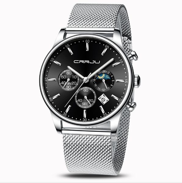 crrju 2266 quartz mens watch selling casual personality watches fashion popular student date accurate wristwatches, Slivery;brown
crrju 2266 quartz mens watch selling casual personality watches fashion popular student date accurate wristwatches, Slivery;brown