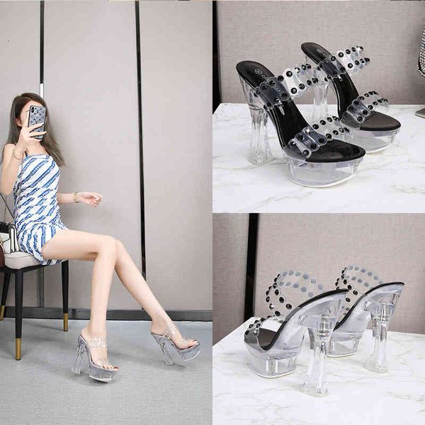 sandals summer woman 15cm show women's shoes platform slippers transparent high heels square heel pole dance 3ozn, Black
sandals summer woman 15cm show women's shoes platform slippers transparent high heels square heel pole dance 3ozn, Black