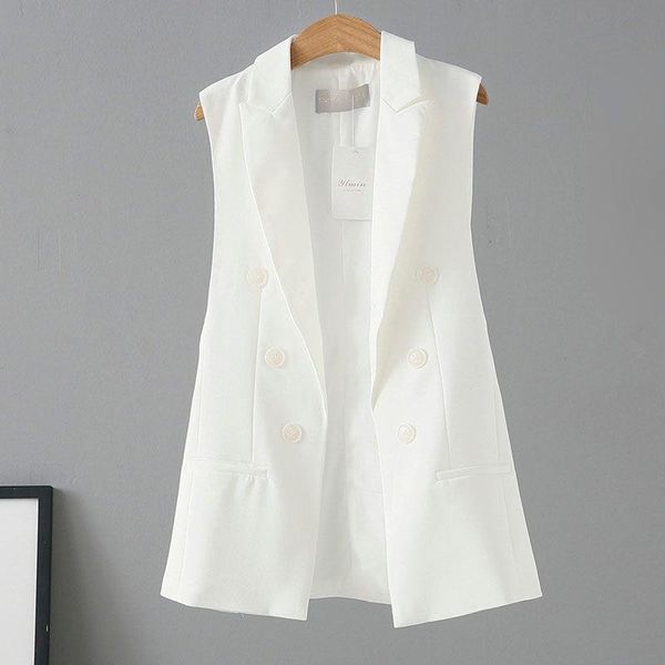 women's vests 2021 women spring vintage pockets waistcoat female loose notched double breasted sleeveless vest lady casual solid ol i89, Black;white
women's vests 2021 women spring vintage pockets waistcoat female loose notched double breasted sleeveless vest lady casual solid ol i89, Black;white