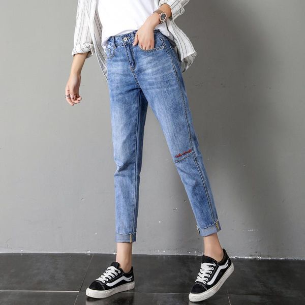 women's jeans hiawatha women 2021 spring autumn ankle-length pants loose embroidery korean female pencil jst043, Blue
women's jeans hiawatha women 2021 spring autumn ankle-length pants loose embroidery korean female pencil jst043, Blue