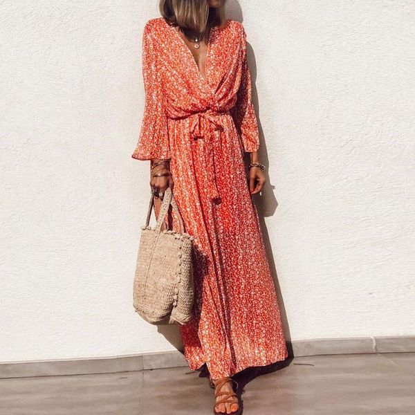 casual dresses women's boho style v-neck high-waist lace-up flared dress beach long sleeve floral, Black;gray
casual dresses women's boho style v-neck high-waist lace-up flared dress beach long sleeve floral, Black;gray