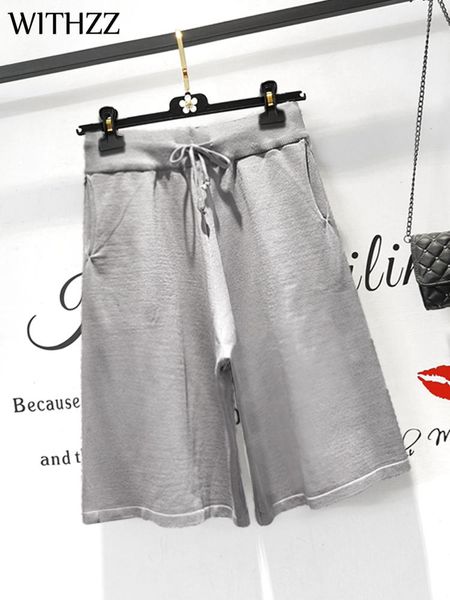 women's shorts withzz summer women straight knit high waist female loose casual, White;black
women's shorts withzz summer women straight knit high waist female loose casual, White;black