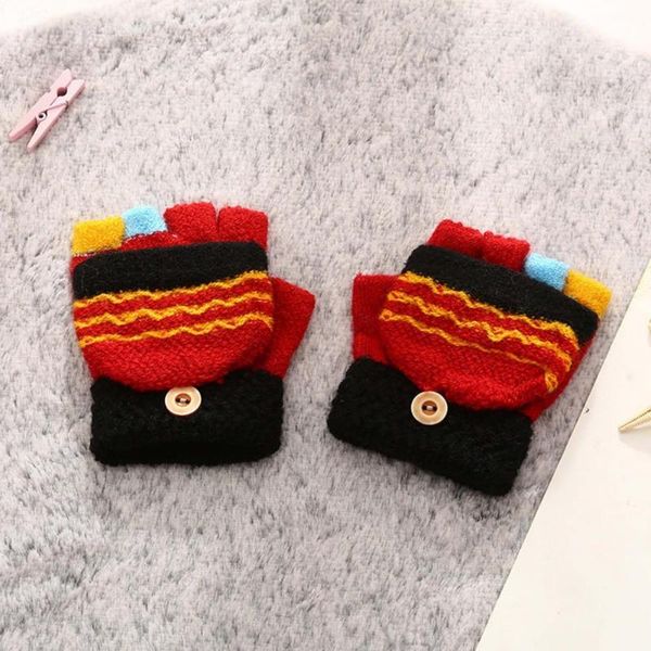 children's mittens 1 pair casual kids gloves half finger knitted lightweight warm all match, White
children's mittens 1 pair casual kids gloves half finger knitted lightweight warm all match, White
