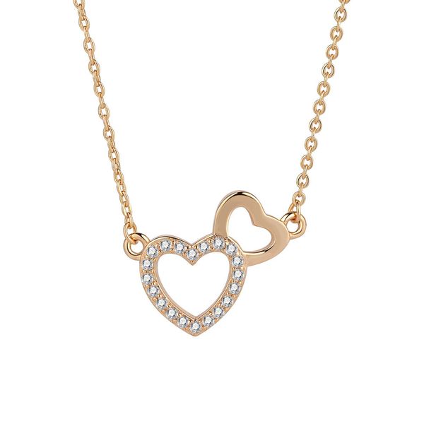 women's double heart pendant necklace simple modeling for girlfriend essential valentine's day gift, Silver
women's double heart pendant necklace simple modeling for girlfriend essential valentine's day gift, Silver