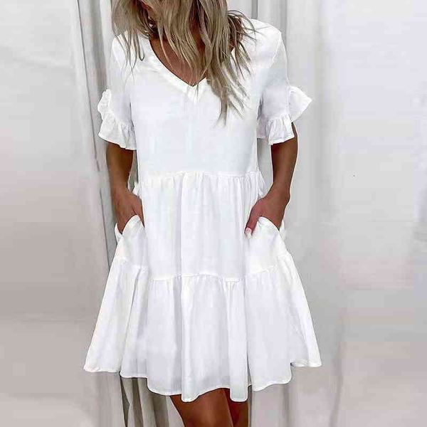 casual dresses ruffles patchwork women's mini summer letter print v-neck short sleeve female dress fashion elegant ladies clothes 9fql, Black;gray
casual dresses ruffles patchwork women's mini summer letter print v-neck short sleeve female dress fashion elegant ladies clothes 9fql, Black;gray