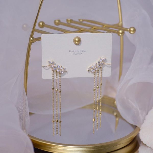 dangle & chandelier south korea's design fashion jewelry zircon luxury shiny ear bone clip long tassel female fairy earrings, Silver
dangle & chandelier south korea's design fashion jewelry zircon luxury shiny ear bone clip long tassel female fairy earrings, Silver