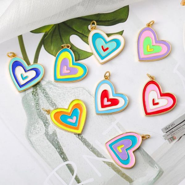 charms juya handicraft rainbow colorful love heart enamel for diy women kids fashion artistic handamde jewelry making supplies, Bronze;silver
charms juya handicraft rainbow colorful love heart enamel for diy women kids fashion artistic handamde jewelry making supplies, Bronze;silver