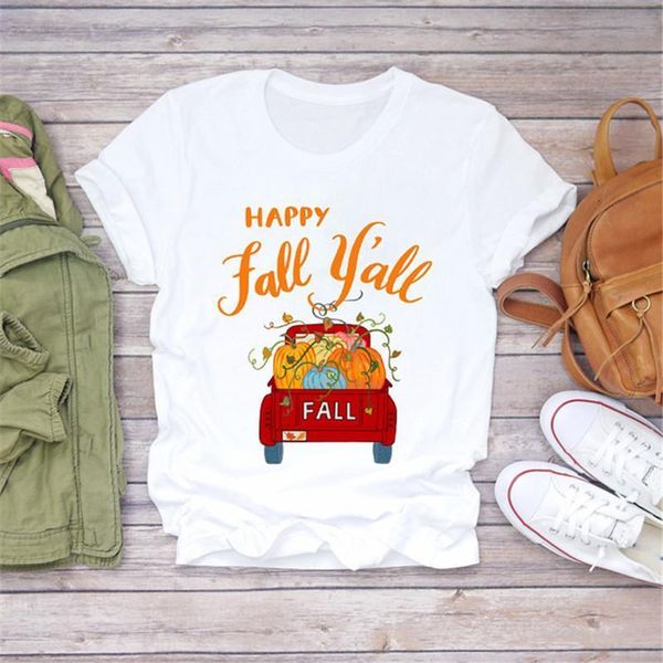 women short sleeve it's fall y'all pumpkin truck fashion print lady t-shirts t shirt ladies womens graphic female tee, White
women short sleeve it's fall y'all pumpkin truck fashion print lady t-shirts t shirt ladies womens graphic female tee, White