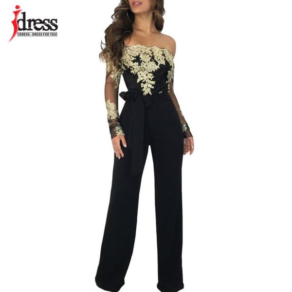 women's jumpsuits & rompers idress 2021 spring autumn long sleeve black gold lace slash neck sashes bodysuit elegant women jumpsuit, Black;white
women's jumpsuits & rompers idress 2021 spring autumn long sleeve black gold lace slash neck sashes bodysuit elegant women jumpsuit, Black;white