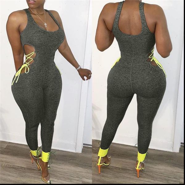 hollow out lace up jumpsuit rompers trousers 2021 women sleeveless sports causal summer pants jumpsuit pure color jumpsuit, Black;white
hollow out lace up jumpsuit rompers trousers 2021 women sleeveless sports causal summer pants jumpsuit pure color jumpsuit, Black;white