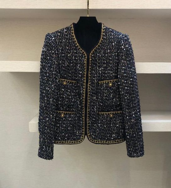 women's suits & blazers 2021 autumn runway wool tweed elegant single breasted 100% silk lined o neck blazer, White;black
women's suits & blazers 2021 autumn runway wool tweed elegant single breasted 100% silk lined o neck blazer, White;black