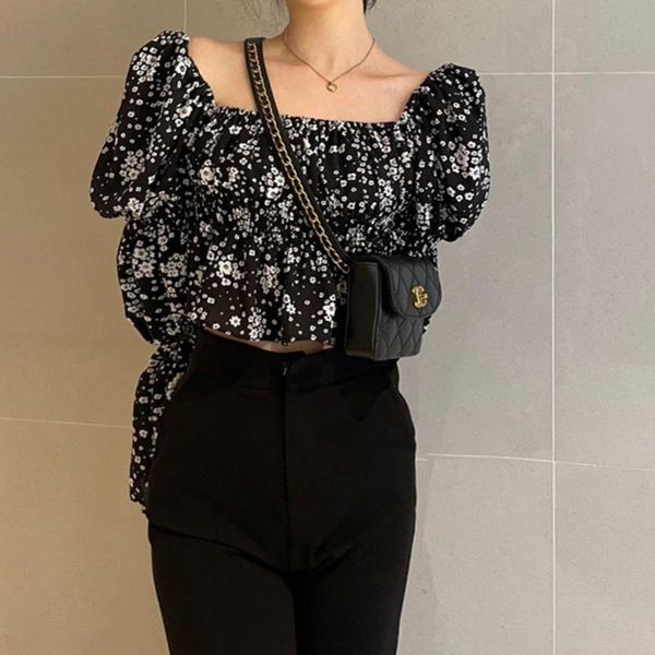 women's blouses & shirts short floral shirt one shoulder long sleeve autumn french chic niche top, White
women's blouses & shirts short floral shirt one shoulder long sleeve autumn french chic niche top, White