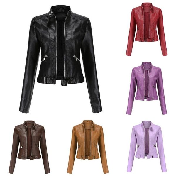 women's leather & faux jacket spring and autumn short pu fashion slim ladies motorcycle riding clothes casual, Black
women's leather & faux jacket spring and autumn short pu fashion slim ladies motorcycle riding clothes casual, Black