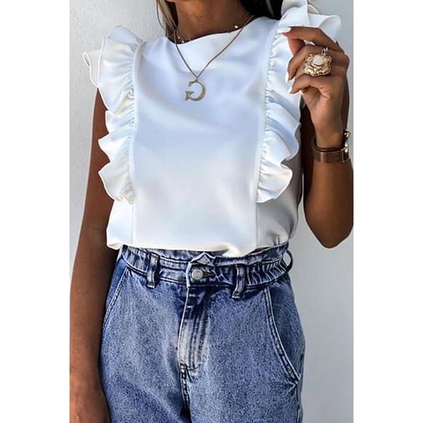 women's blouses & shirts plus size s-3xl summer women clothing ruffles solid o neck casual slim short sleeve blouse shirt harajuku ladi, White
women's blouses & shirts plus size s-3xl summer women clothing ruffles solid o neck casual slim short sleeve blouse shirt harajuku ladi, White