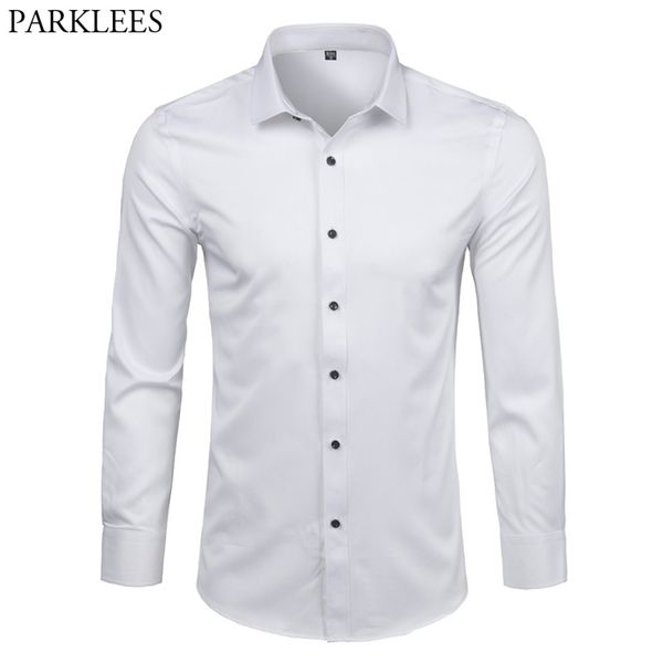 men's bamboo fiber dress shirts slim fit long sleeve shirt casual button down elastic formal shirts for business man 210628, White;black
men's bamboo fiber dress shirts slim fit long sleeve shirt casual button down elastic formal shirts for business man 210628, White;black