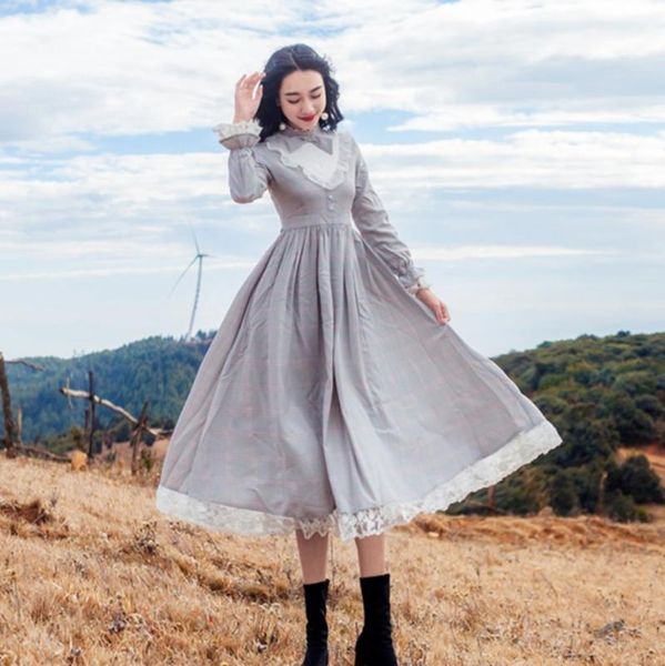 casual dresses vintage elegant party dress women autumn high waist full sleeve lace swing midi robe femme vestidos, Black;gray
casual dresses vintage elegant party dress women autumn high waist full sleeve lace swing midi robe femme vestidos, Black;gray