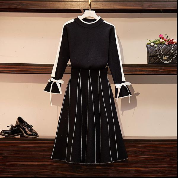 elegant women knit set 2021 spring bowknot flare sleeve knit sweater pullover striped midi skirt set 2 pieces sweater ladies, Gray
elegant women knit set 2021 spring bowknot flare sleeve knit sweater pullover striped midi skirt set 2 pieces sweater ladies, Gray