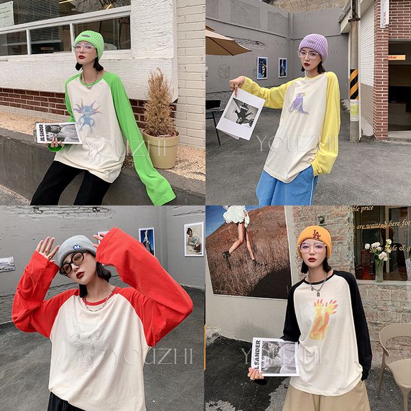 tees women's t-shirt we11done little monster long sleeve t-shirt 21ss early spring thin drawing color blocking cartoon, White
tees women's t-shirt we11done little monster long sleeve t-shirt 21ss early spring thin drawing color blocking cartoon, White