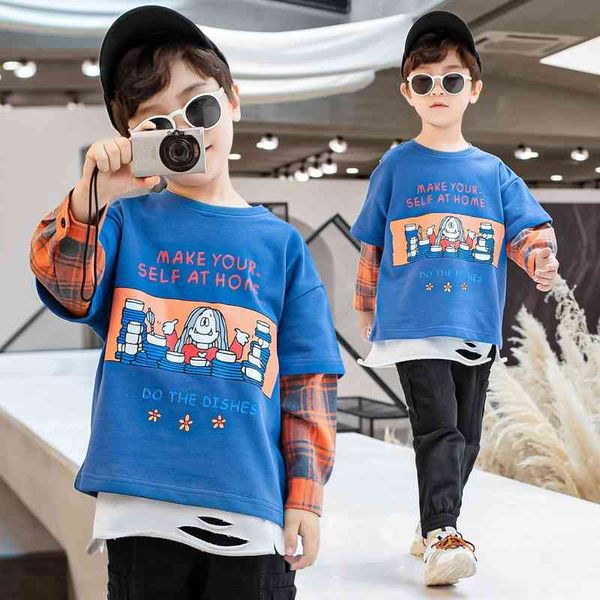 boys' sweater spring autumn round neck long sleeve 2021 new middle large korean boys' handsome children's wear, Black;white
boys' sweater spring autumn round neck long sleeve 2021 new middle large korean boys' handsome children's wear, Black;white