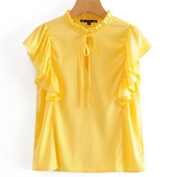 women's blouses & shirts 2021 summer round neck sleeveless ruffled elegant lace tie simple temperament wild shirt, White
women's blouses & shirts 2021 summer round neck sleeveless ruffled elegant lace tie simple temperament wild shirt, White
