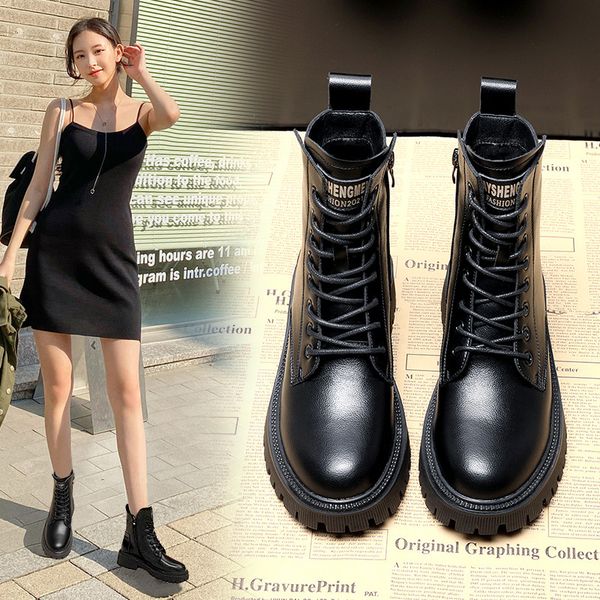 martin women's 2021 autumn and winter leather fashion thick bottom short british style korean motorcycle boots, Black
martin women's 2021 autumn and winter leather fashion thick bottom short british style korean motorcycle boots, Black