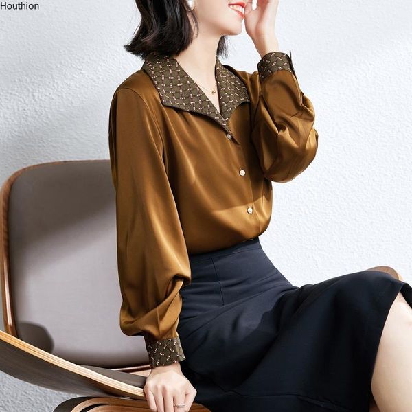 women's blouses & shirts houthion women blouse casual fashion splicing lapel chiffon slim comfortable long sleeve, White
women's blouses & shirts houthion women blouse casual fashion splicing lapel chiffon slim comfortable long sleeve, White