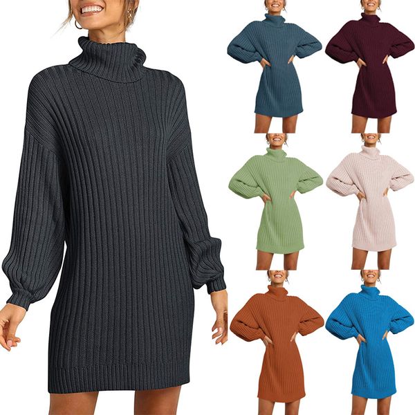2021 autumn and winter new fashion women's high-neck mid-length sweater knit sweater dress, White;black
2021 autumn and winter new fashion women's high-neck mid-length sweater knit sweater dress, White;black