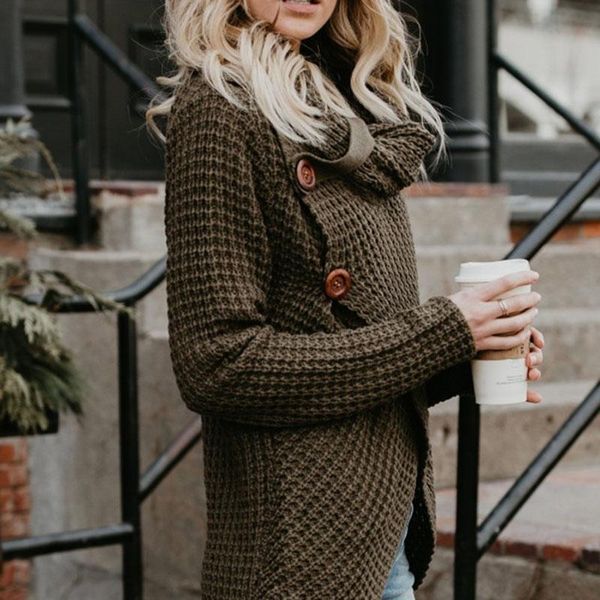 women's sweaters women knitted sweater long sleeves irregular hem button loose for autumn kng88, White;black
women's sweaters women knitted sweater long sleeves irregular hem button loose for autumn kng88, White;black
