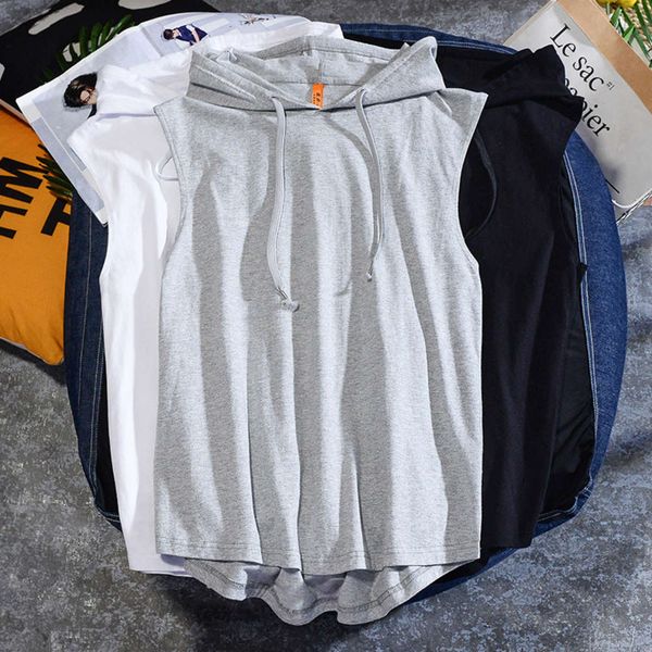 summer new men's casual sleeveless t-shirt hooded vest loose cotton bf cantilevered sports vest for men
summer new men's casual sleeveless t-shirt hooded vest loose cotton bf cantilevered sports vest for men