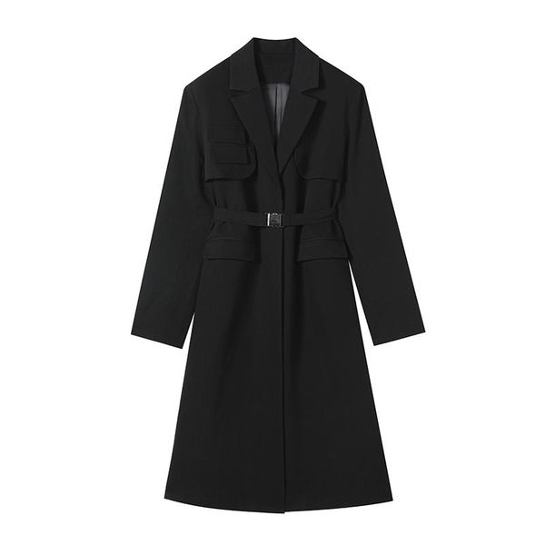 women's trench coats black suit collar windbreaker women fashion elegant korean slim belted long coat outerrwear spring autumn clothes, Tan;black
women's trench coats black suit collar windbreaker women fashion elegant korean slim belted long coat outerrwear spring autumn clothes, Tan;black