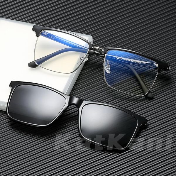 fashion sunglasses frames katkani men's magnetic absorbing suit half frame glasses polarized anti-uv optical prescription tj2172, Black
fashion sunglasses frames katkani men's magnetic absorbing suit half frame glasses polarized anti-uv optical prescription tj2172, Black