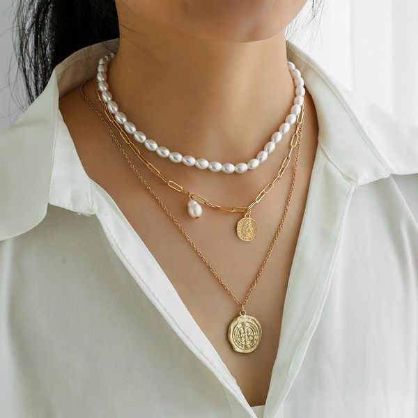 pendant necklaces baroque vintage multi layers chain necklace with portrait coin for women pearl chokers female jewelry accessories cn089, Silver
pendant necklaces baroque vintage multi layers chain necklace with portrait coin for women pearl chokers female jewelry accessories cn089, Silver
