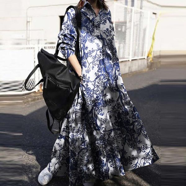 casual dresses women's dress vintage print button shirt maxi woman autumn 2021fashion long sleeve female bagyy robe femme vestido, Black;gray
casual dresses women's dress vintage print button shirt maxi woman autumn 2021fashion long sleeve female bagyy robe femme vestido, Black;gray