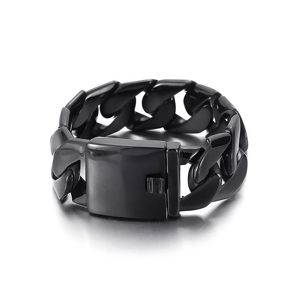 cool birthday gifts 24mm wide 9 inch lenght 133g weight male men's stainless steel black large cuban link chain bracelet bangle
cool birthday gifts 24mm wide 9 inch lenght 133g weight male men's stainless steel black large cuban link chain bracelet bangle