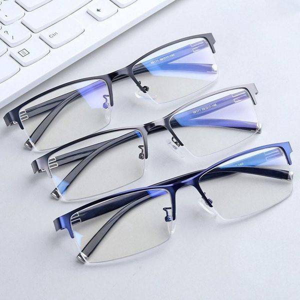 fashion sunglasses frames business half-frame men's anti-blue light flat mirror myopia glasses the finished product has a degree of -50, Black
fashion sunglasses frames business half-frame men's anti-blue light flat mirror myopia glasses the finished product has a degree of -50, Black