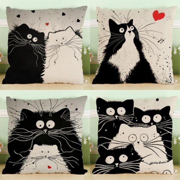 cushion/decorative pillow creative cat cushion cover white printing throw black cotton linen home decoration pillowcase funda cojin
cushion/decorative pillow creative cat cushion cover white printing throw black cotton linen home decoration pillowcase funda cojin